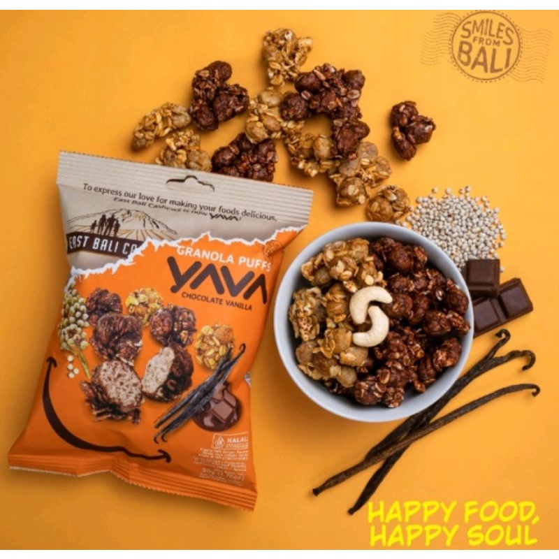

Granola Puff East Bali Cashew Yava Choco Vanilla 50g