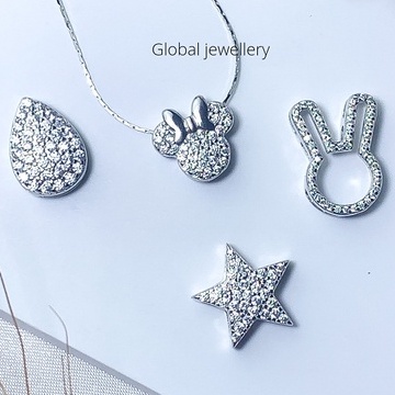 LIONTIN DAN KALUNG LIONTIN SET MATA PERAK ASLI S925 GLOBAL JEWELLERY CM057