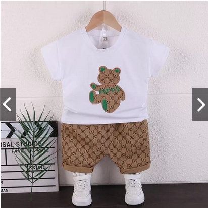 SETELAN BAJU ANAK COWOK KOMBI BEAR / SETELAN KOMBI UPON BAHAN PREMIUM SUPER