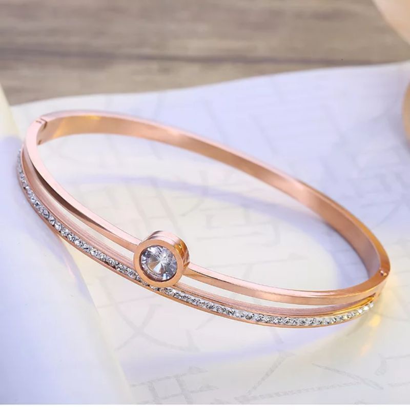 gelang titanium perhiasan wanita import