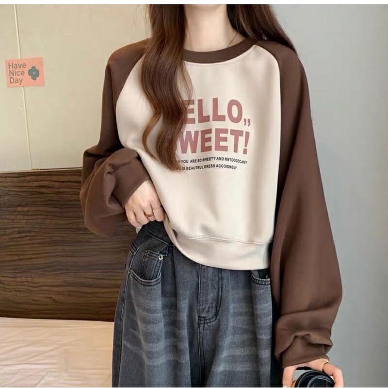 HELLO SWEET SWEATER WANITA KOREAN