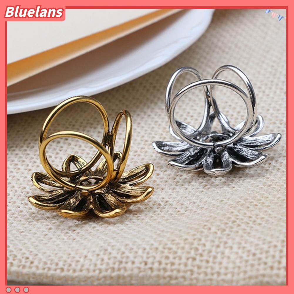 Bluelans Vintage Women Flower Shawl 3 Rings Buckle Scarf Clip Brooch Pin Jewelry Gift