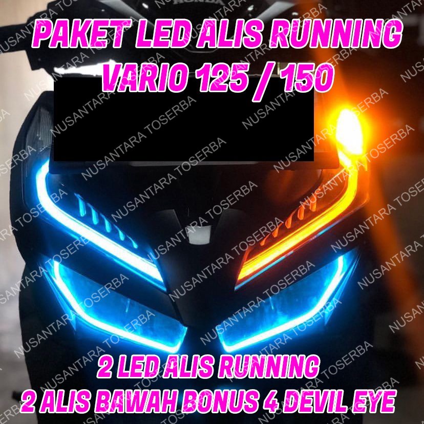 lampu alis running vario 125 150 bonus devil eye NEW LAMPU LED DEPAN SENJA LIS VARIASI VARIO 125 150