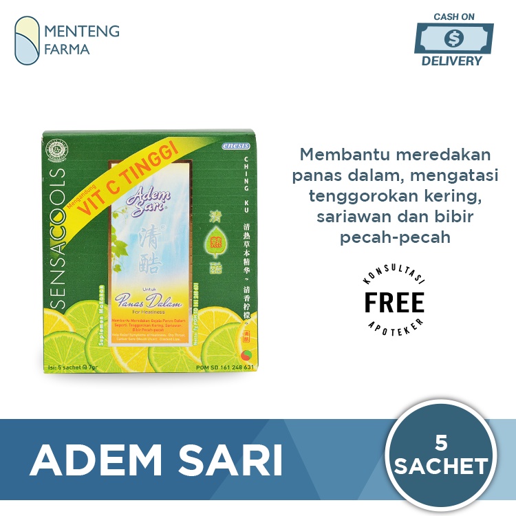 Adem Sari Dus Isi 5 Sachet - Pereda Panas Dalam, Sakit Tenggorokan