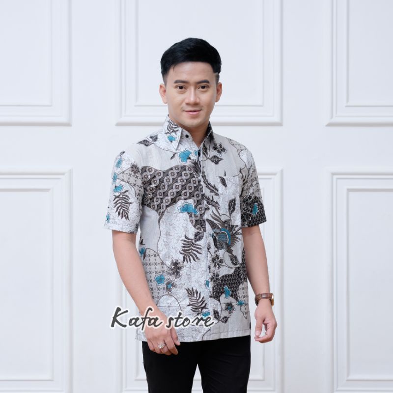 Kemeja Pria Batik Jumbo 4XL-6XL Atasan Baju Hem Batik Big Size Ukuran Besar Seragam LCc