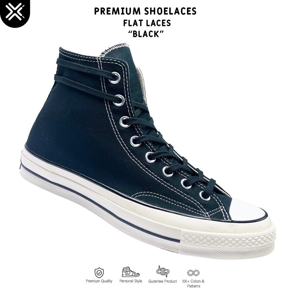 TALI SEPATU GEPENG HITAM PREMIUM