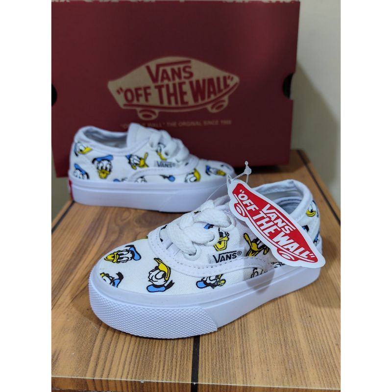 Sepatu Vans Autentik Donal bebek murah warna putih dan hitam lucu imut dan kece