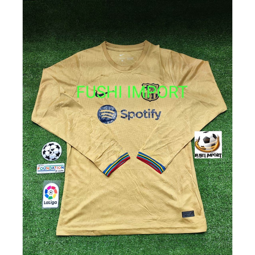 Jersey Baju Bola Barca Away 2022 2023 Lengan Panjang Long Sleeve Grade Ori