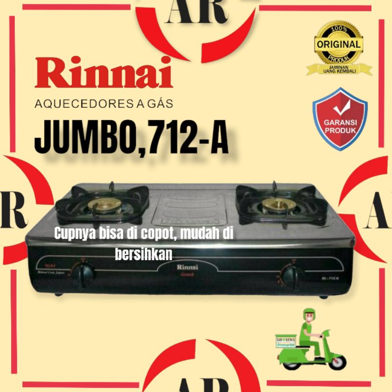 KOMPOR GAS TUNGKU 2 / RINNAI JUMBO STAINLESS RI 712A