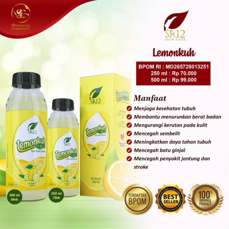 

LEMONKUH SR12/MINUMAN SEHAT/MENGATASI ASAM LAMBUNG/ DIET