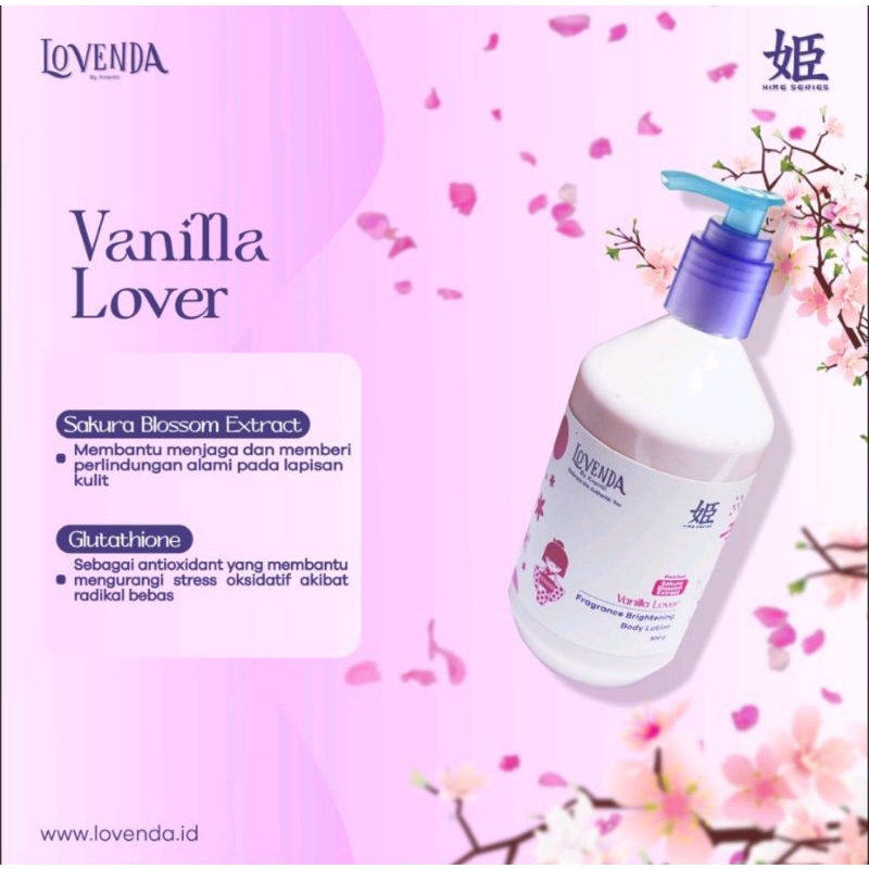 LOVENDA HIME 300Ml BODY LOTION VANILLA LOVER SAKURA BLOSSOM EXTRACT