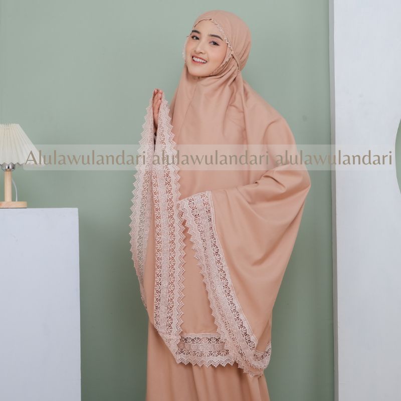 mukena  resleting 2 in 1 dewasa jumbo katun renda giper mewah MIRANTI series