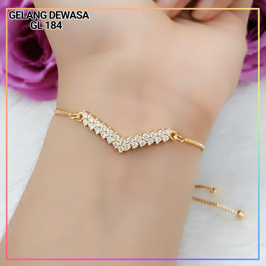 Gelang xuping gelang serut dewasa permata full model fuji terbaru perhiasan lapis emas gold GL 184