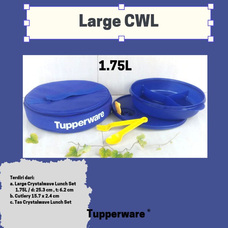 Large Crystalewave Lunch Set Tupperware//kotak bekal makan remaja-dewasa