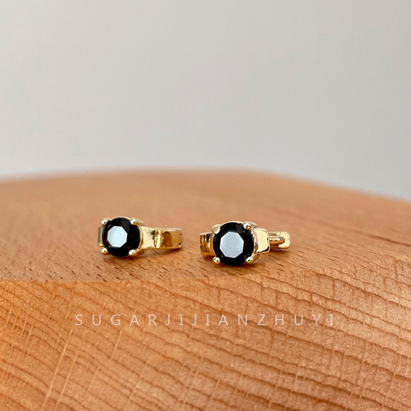 Anting Bulat Mini Simple Gaya Korea Dengan Zircon Untuk Wanita