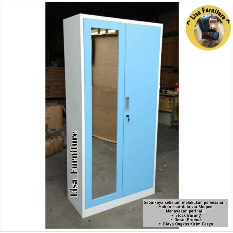Lemari Besi Pakaian kaca|Lemari Besi Pakaian Sliding|Lemari besi pakaian 3 pintu|Lemari besi pakaian