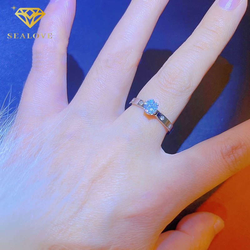 cincin titanium wanita anti karat asli tidak luntur korea dengan Diamond berkilauan Premium perhiasan titanium asli