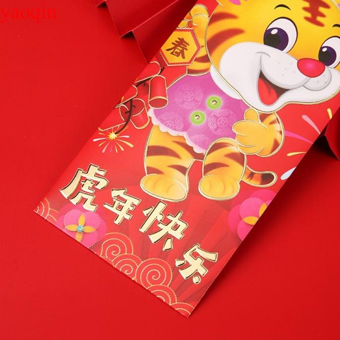 

TM105 Yaoqin 6pcs Set Amplop Angpao Tahun Baru Cina Imlek Warna Merah