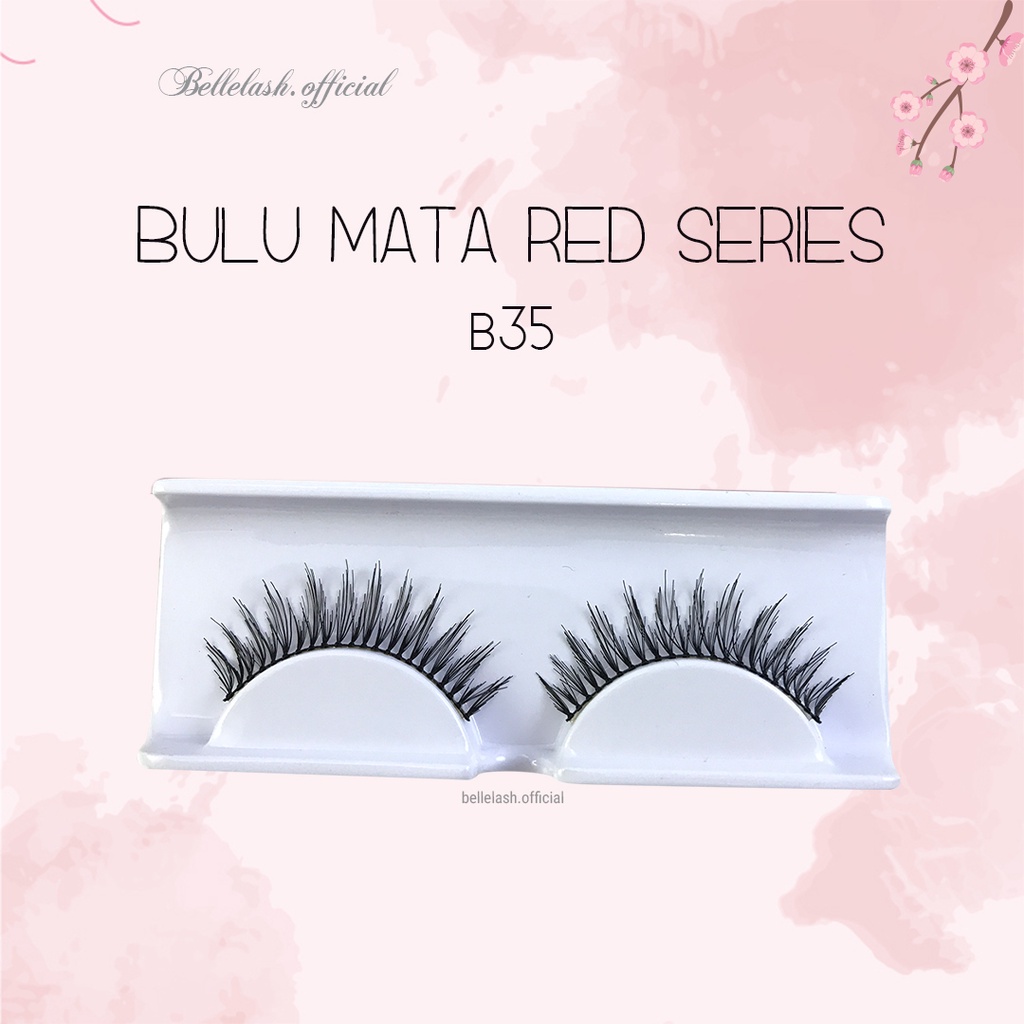 B35 Bulu Mata Palsu Handmade Natural False Eyelash Eye Lashes Belle Eyelashes Lusinan