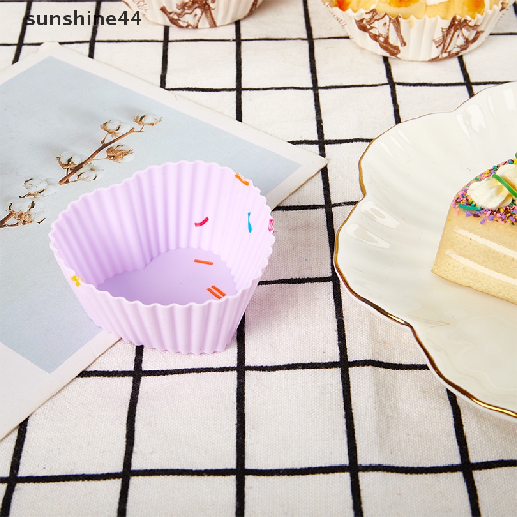 Sunshine 5PCS Cetakan Kue Muffin / Puding Bahan Silikon