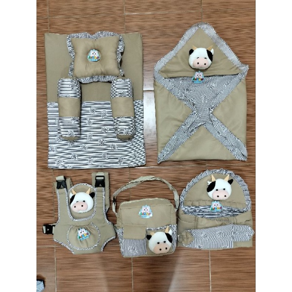 PAKET KUMPLIT !!! PERLENGKAPAN BAYI NEWBORN 5 IN 1 BONEKA SAPI