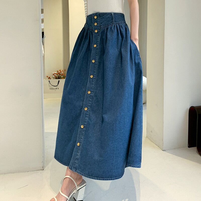 ROK JEANS HIGHWAIST HITS ANTIK MAXI SKIRT TWOTWINSTYLE | OUTFIT REMAJA OOTD KEKINIAN