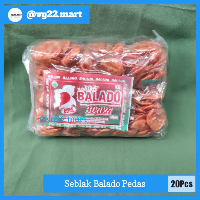 

Cemilan Seblak Balado 3Dara Cemilan Pedas Gurih 1Pak isi 20Pcs