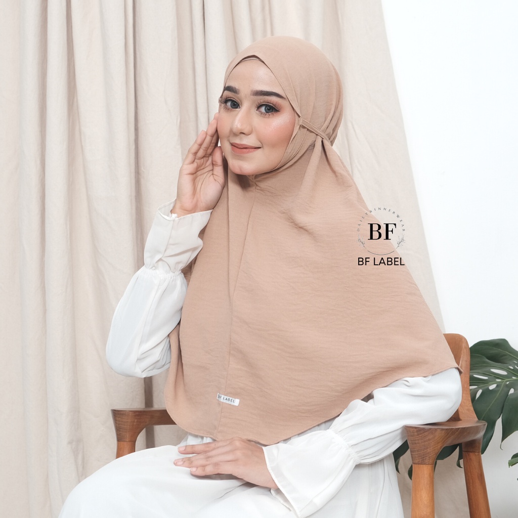 BF Label - Bergo Rayon Crinkle | Khimar Instant Jilbab Maryam Bergo Crinkle Murah