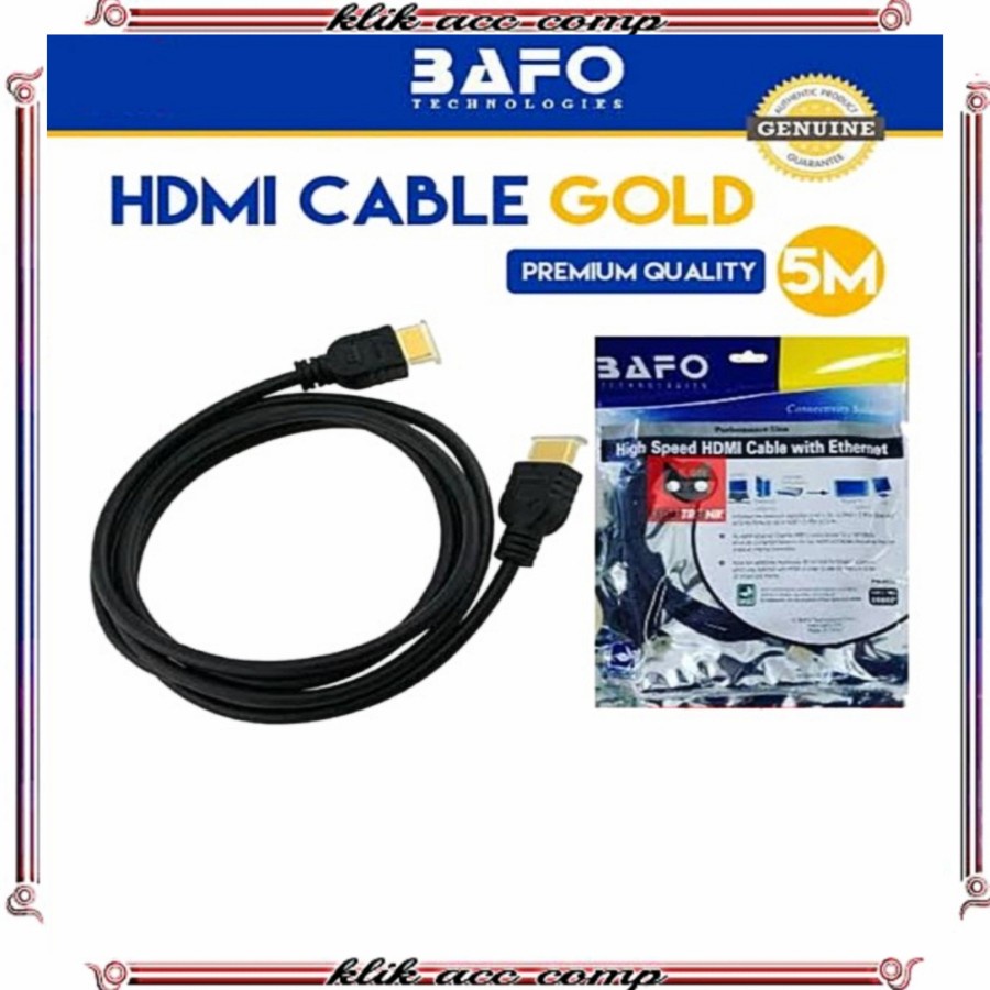 Kabel Hdmi Bafo original 5 METER / HDMI MALE-MALE Full HD