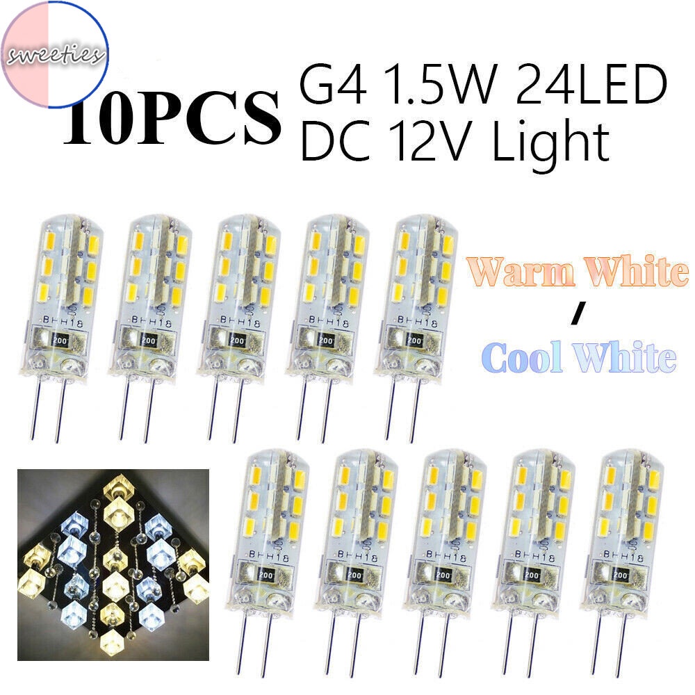 10pcs Lampu Bohlam Jagung LED 12V Bahan silica gel