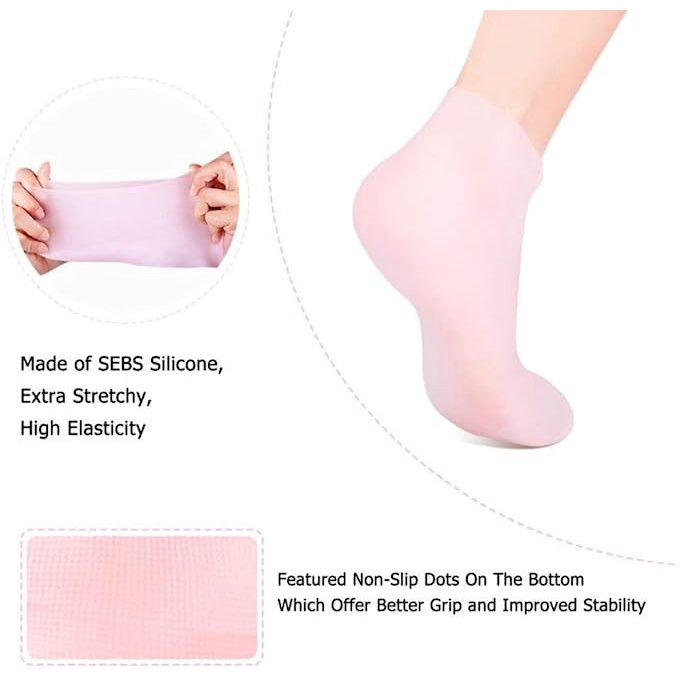 Kaos Kaki Silicone Moisturizing Foot Socks Cracked Heel Pecah Pecah Kaki Pecah Pecah