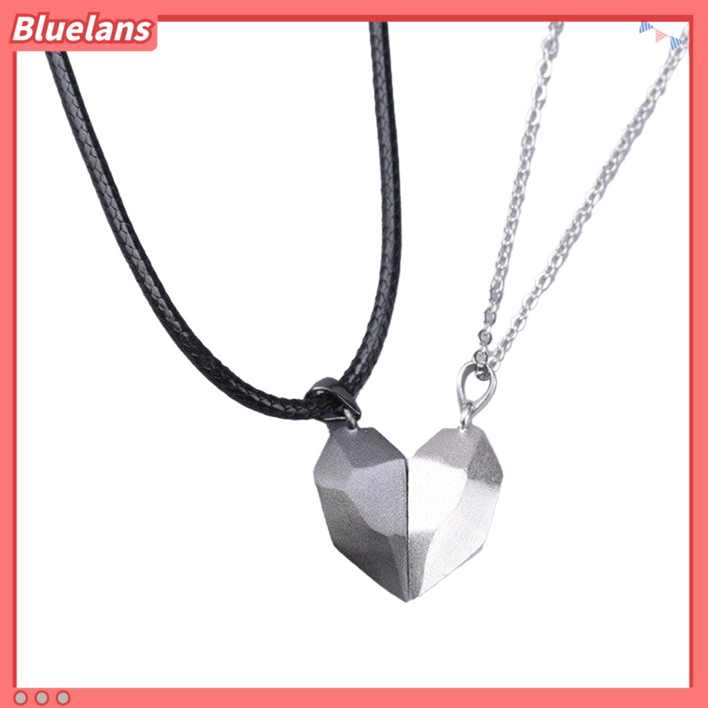 Bluelans Love Necklace Heart Shape Fine Workmanship Couple Lettering Heart Love Pendant Necklace