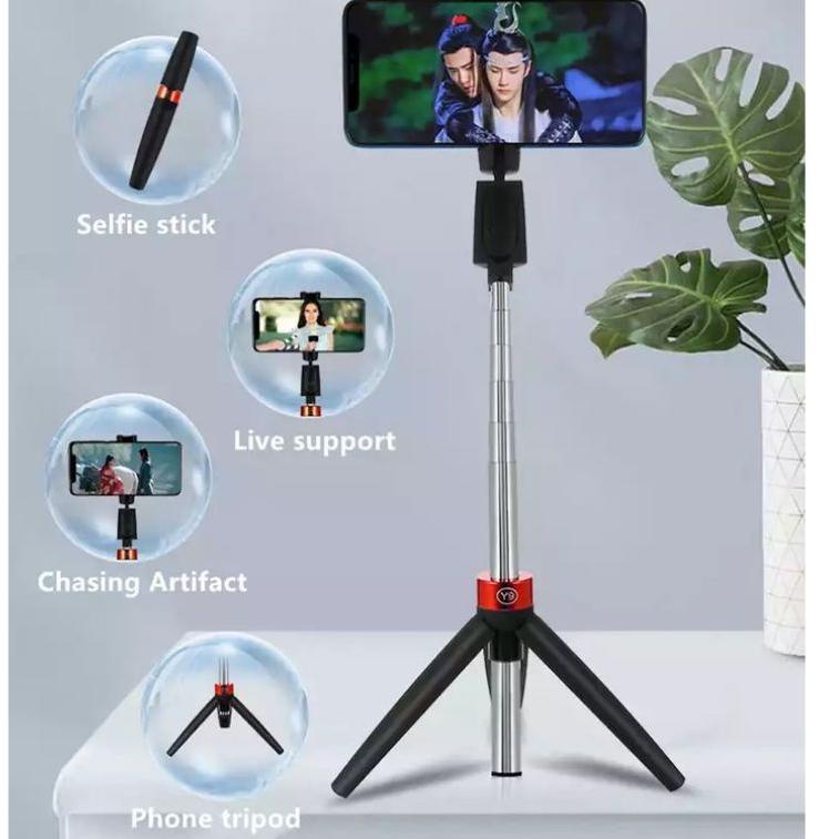 Terbaru dan terlaris Tongsis Tripod Selfie Bluetooth Y9 Remote Selfie Control Bluetooth / Remote Rem