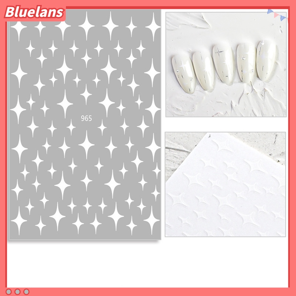 Bluelans 7Pcs / Set Stiker Kuku 3D Motif Meteor / Bintang Aksen Glitter Untuk Nail Art / Manicure