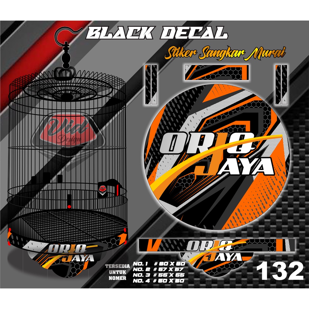 Stiker Decal Sangkar Murai Tebok Kandang Bulat Oriq Jaya No 1 2 3 4