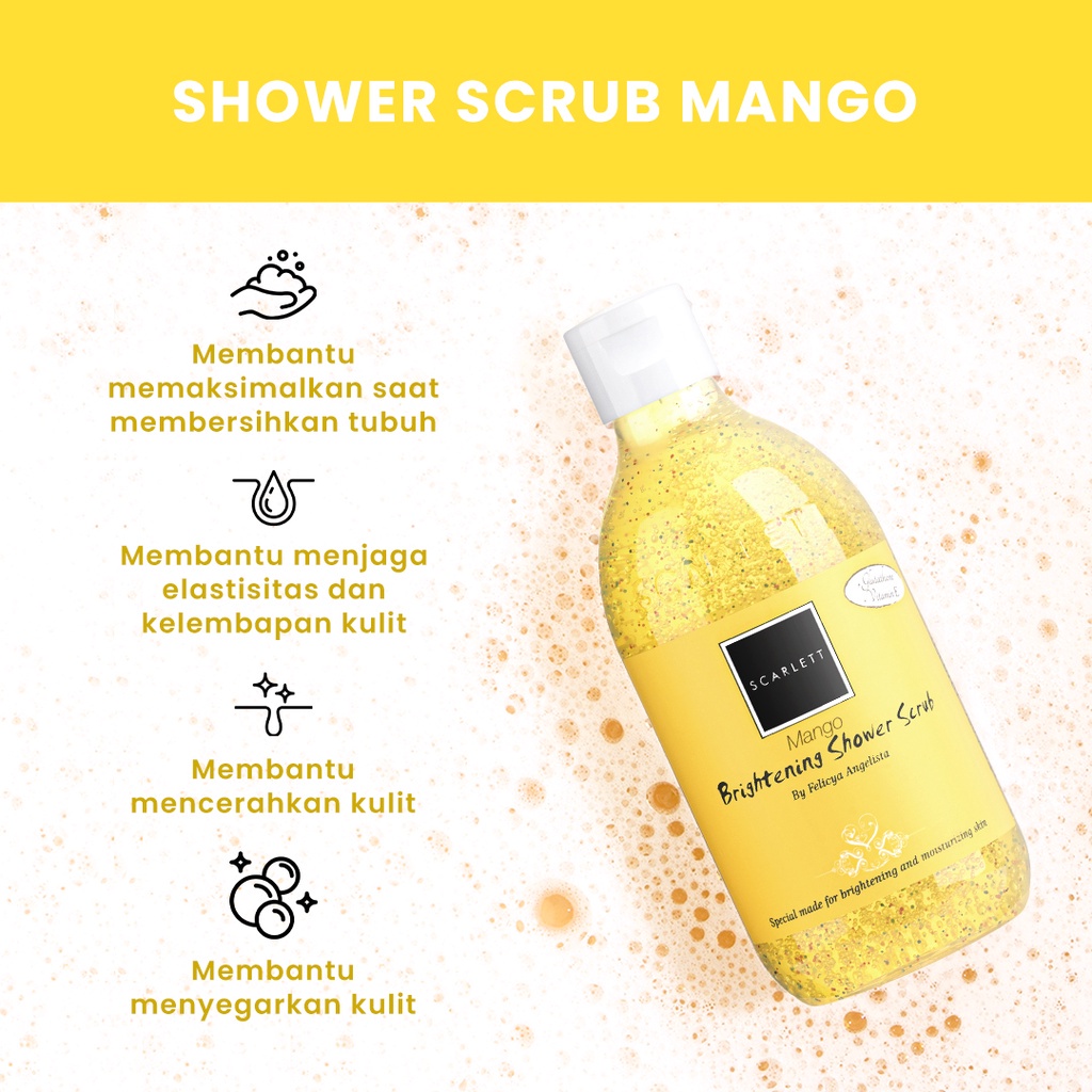 BISA COD Rumah Cantik Scarlett Whitening Shower Scrub Mango