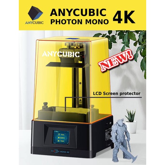 Anycubic Photon Mono 4K, Printer 3D UV Resin LCD 6.23 inch Dengan LCD protector,  Hasil Cetak Lebih 