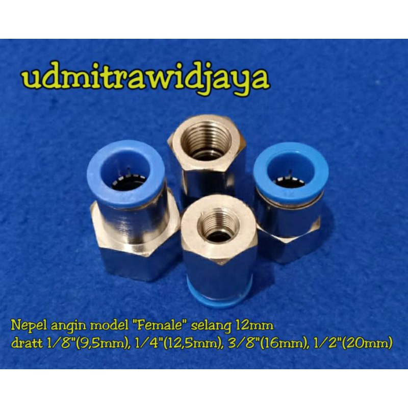 Fitting pneumatic  / sambungan selang angin 12mm Model Female dratt 1/8 , 1/4 , 3/8 , 1/2  sambungan selang klakson model female nepel angin type MPCF dratt nepel angin air nepel angin truk fuso double kabin neple angin sambungan angin type Spcf