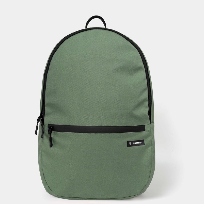 TWOSTRAP Tas Ransel Water Resistant Laptop 15.6 Inch Keperluan Backpack Sekolah dan Kuliah Wanita Pria Vecta 2.0-MossyGreen