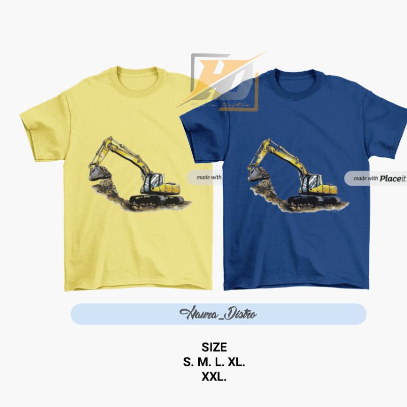 Baju kaos excavator anak laki-laki motif excavator t-shirt anak usia 12 tahun gambar excavator