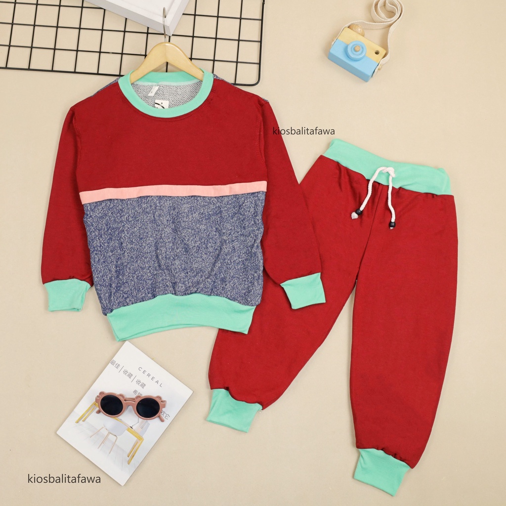 Setelan Nana 1-6 Thn / Baju Lengan Panjang Set Sweater &amp; Jogger Murah Anak Perempuan Bahan Import