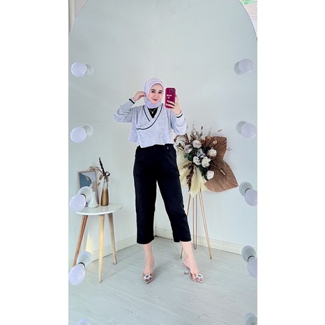 HAKIRA SIKA PANTS MODEL KANCING 7/9 KRINKEL PREMIUM