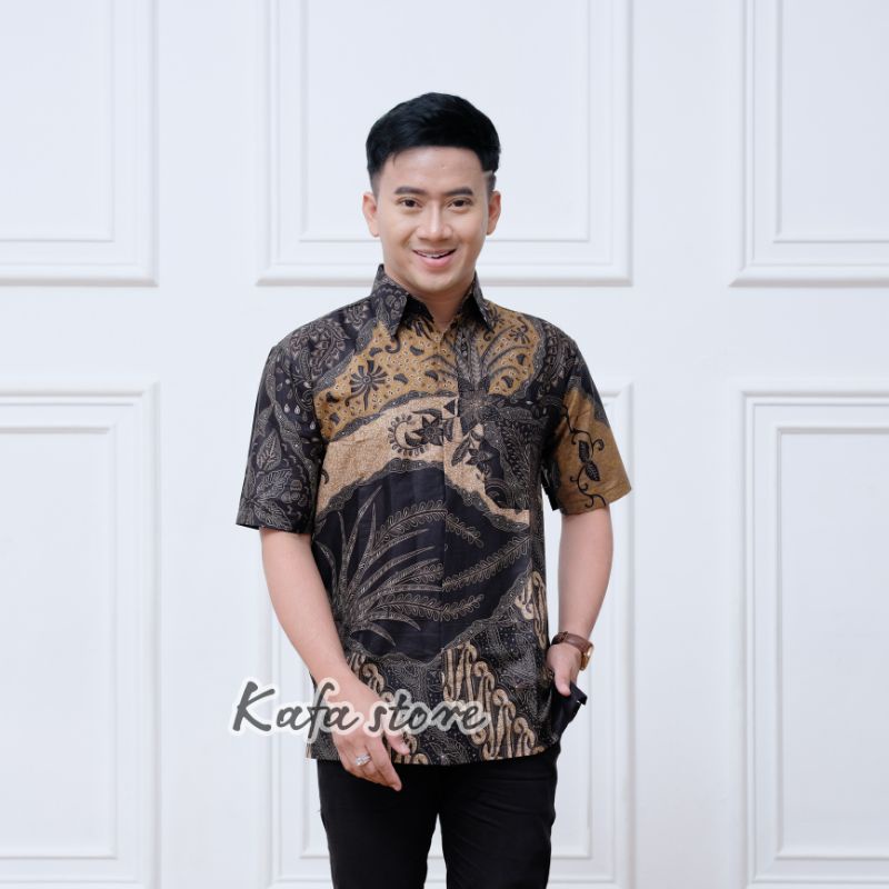 Kemeja Pria Batik Jumbo 4XL-6XL Atasan Baju Hem Batik Big Size Ukuran Besar Seragam LCc