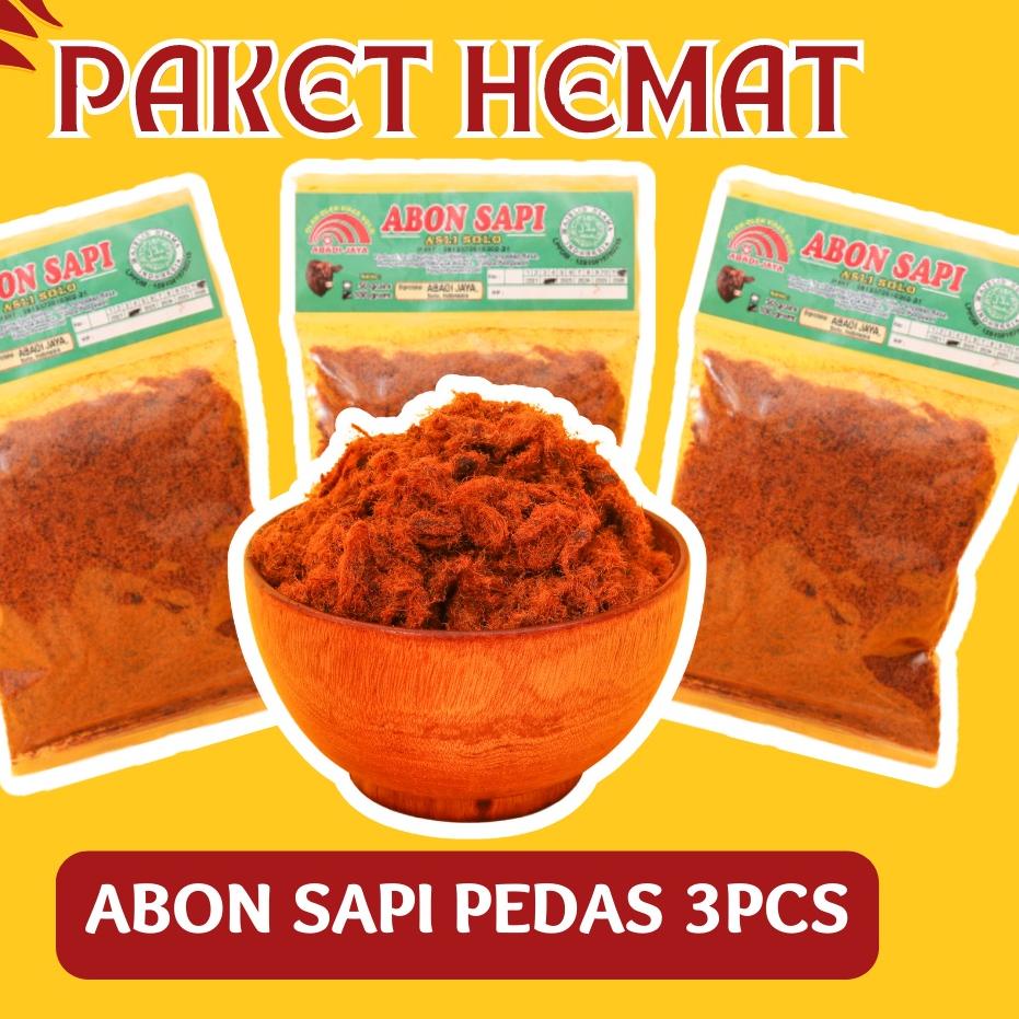 

✨TERBARU✨ PAKET HEMAT 3pcs ABON SAPI PEDAS / ABON SAPI ASLI 100% DAGING SAPI / ABON SAPI HALAL / ABON SAPI ENAK / BEEF FLOSS ABON SAPI PEDAS grosir
