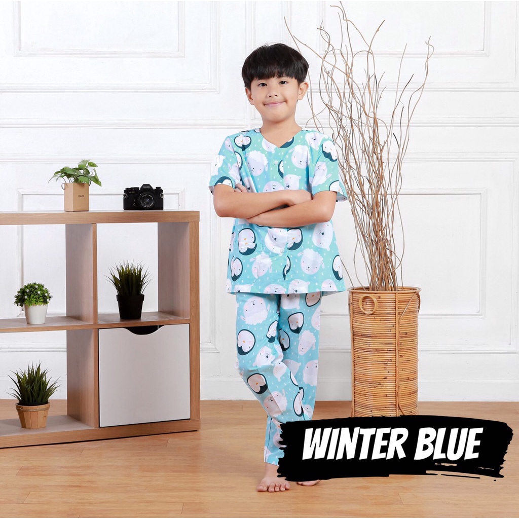 PAJAMAS KIDS / Piyama Laki Laki dan Perempuan Bahan Katun / Baju Tidur Anak Cewe Cowo Motif Kotak Kucing Pooh Balon Happy Bear Big Penguin Bunny Ballet Cloud Rocket Pony Sailor Plane Unicorn Koala Carrot Bee Dream Cat