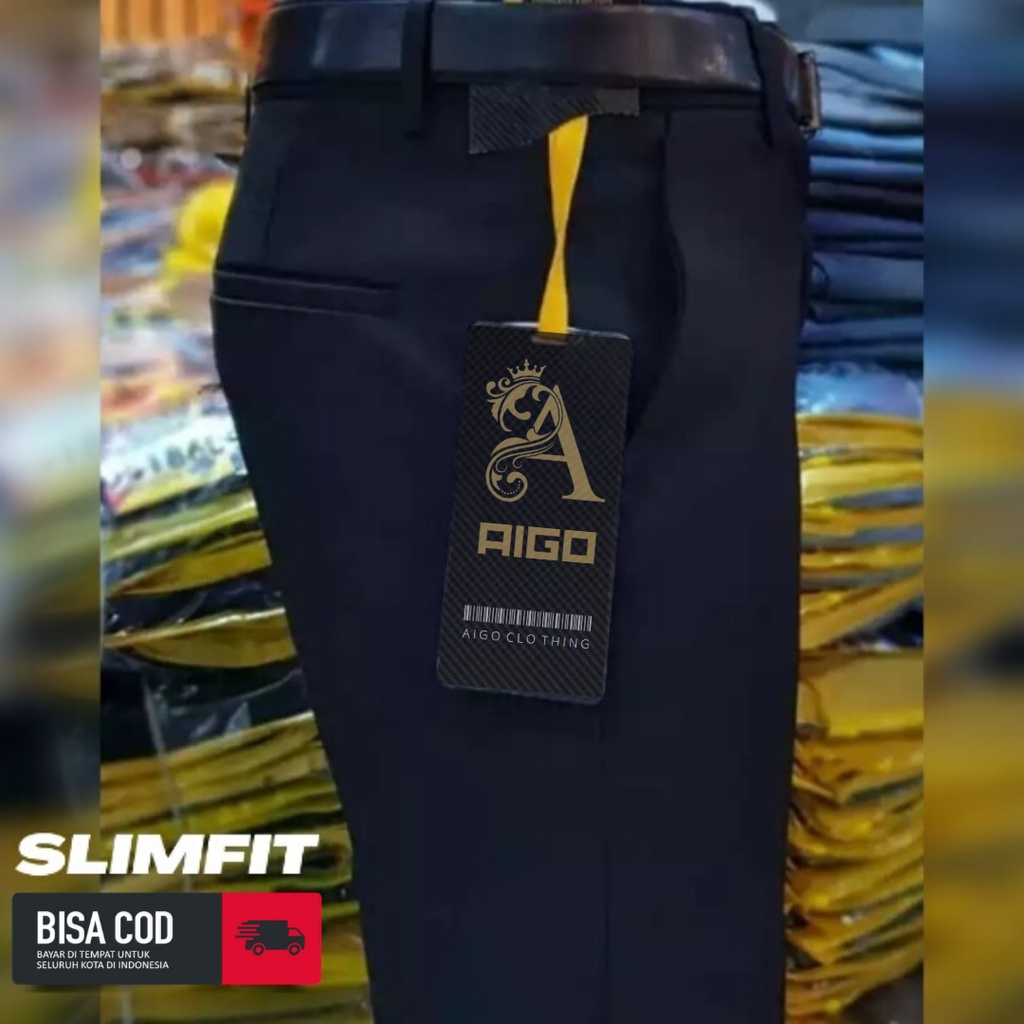 CELANA KANTOR PRIA SLIMFIT / CELANA BAHAN TERBARU / TERMURAH