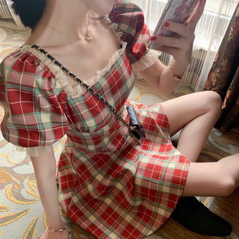 MINI DRESS KOTAK MERAH NATALAN M247