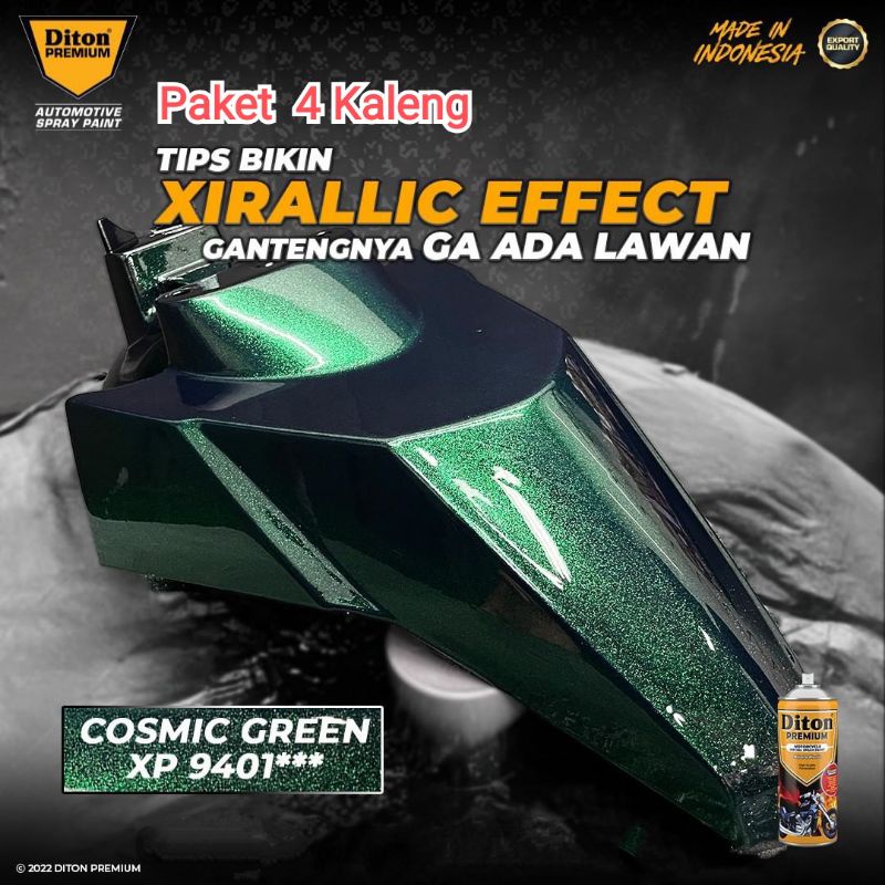 Pilok Cosmic Green XP 9401*** Xirallic Pkt 4KLG Diton Premium Cat Semprot Sepeda Motor Mobil Velg