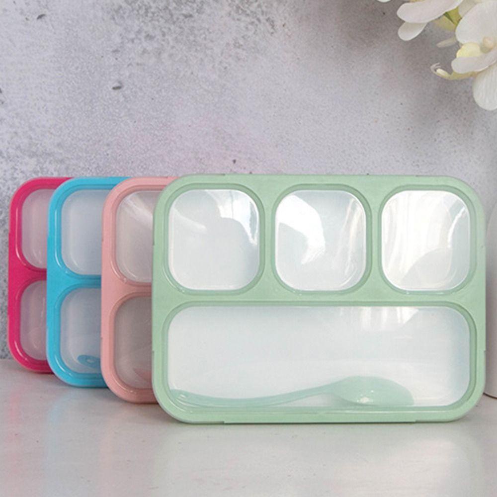 Preva Lunch Box Microwavable Rectangle Grid Untuk Pelajar Pekerja Kantor Wadah Makanan