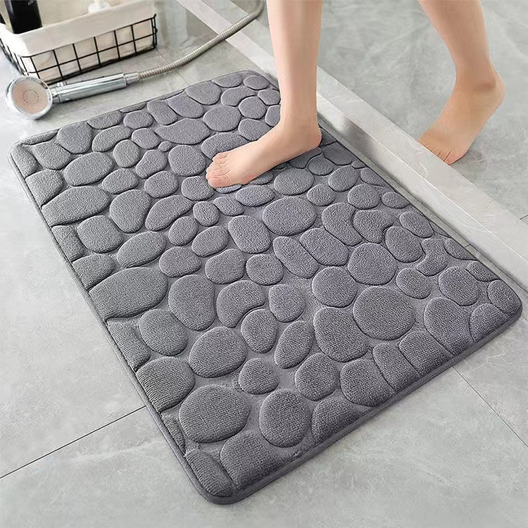 Gobra ♕ KS001 Keset Kaki (Tanpa Kemasan) Anti Slip Motif Batu 10 Warna 40x60CM Bahan Memory Foam Alas Lantai Keset Kamar Mandi Import Murah